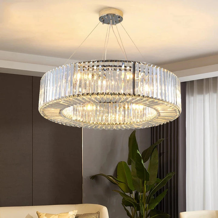 Luxury Crystal Led Chandelier Living Room Silver Gold Hanging Lamp Creative Design Bedroom Pendant Lights Fixture Round Lustre