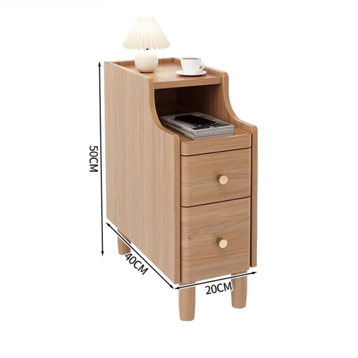 Wooden Small Nightstands Narrow Stylish Night Filing Cabinets Table Bedside Designed Mesa De Cabeceira Salon Furniture CY50NS