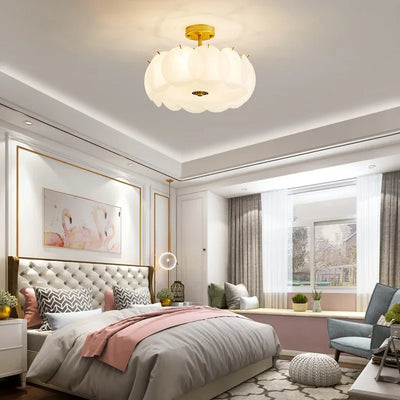 Modern Light Luxury Round Glass Ceiling Chandelier Living Room Decoration Bedroom Study Led Indoor Lighting For Home