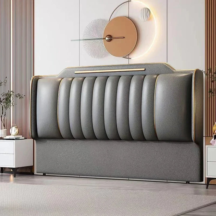 Leather Bedroom Headboards Vip Luxury Princess Lounge Headboards Platform French Cabeceira De Cama Box Casal Bedroom Furniture