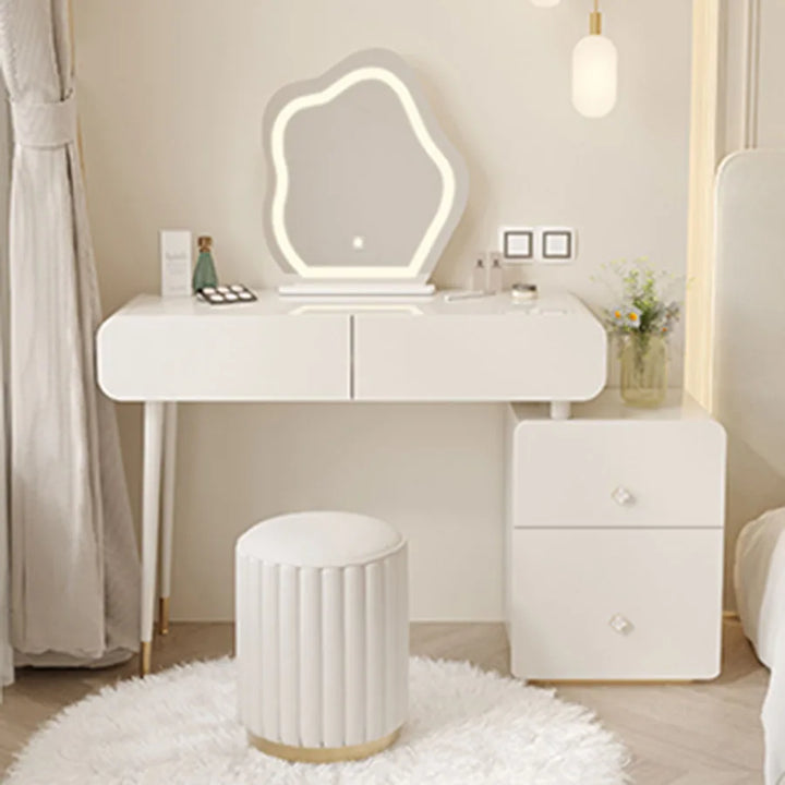 Europe Vanity Table Small Extendable White Luxury Affordable Lights Transportable Dressers Storage Tocadores Home Furniture