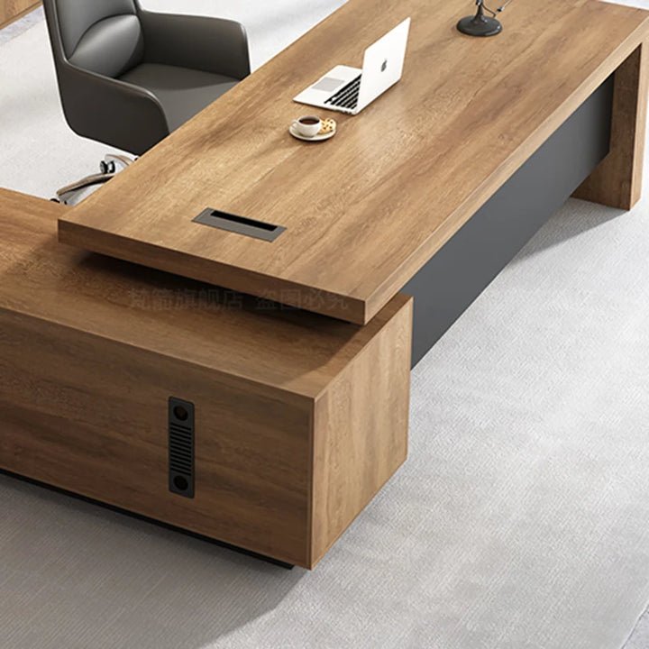 Corner Computer Executive Desk Luxury Drawers L Shape Office Desk Workstation Modern Escritorios De Oficina Luxury Furniture