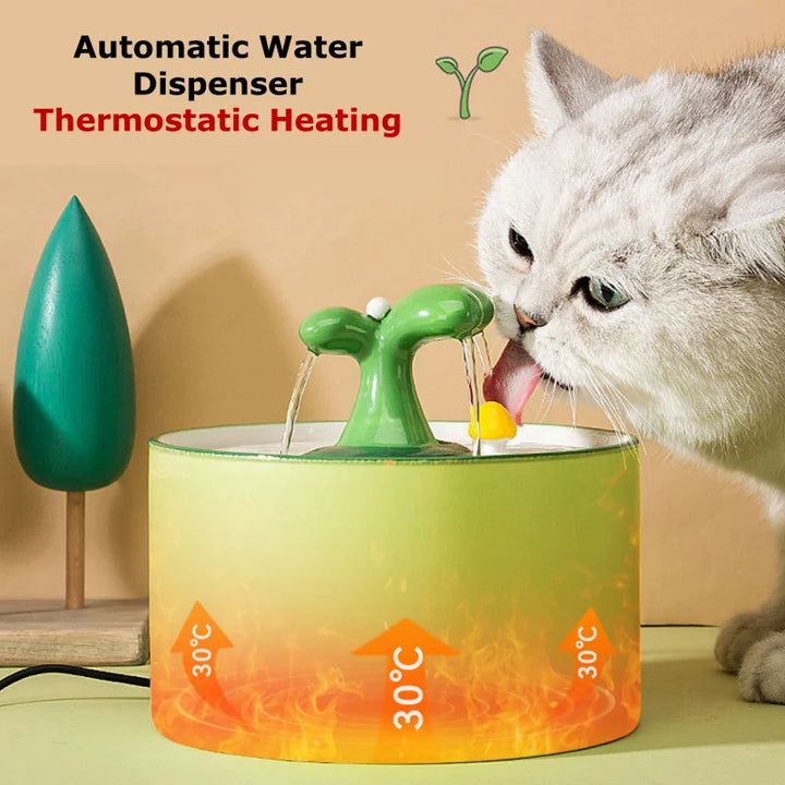 1/1.5L Pet Electric Ceramic Automatic Water Dispenser Thermostatic Heating Drinking Water Fountain For Cats Dogs