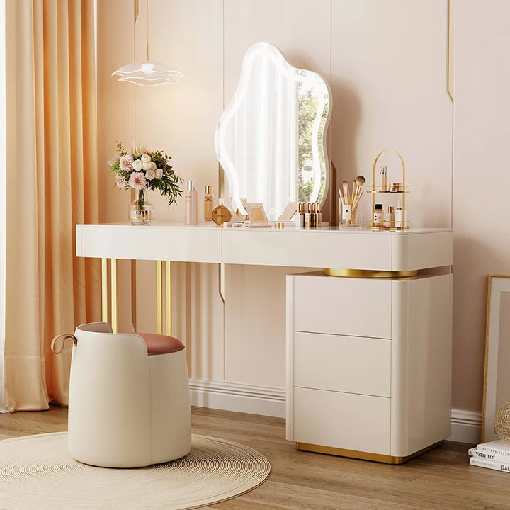 Corner Drawers Dressing Table Modern Minimalist Makeup Mobile Dressing Table Nightstand Mirror Tavolo Da Trucco House Furniture