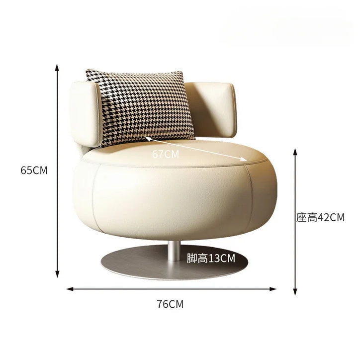 Luxury Single Sofa Chair Rotatable Living Room Balcony Lounge Swivel Business Sofa Chair Reception Luxury Divano Home Furniture