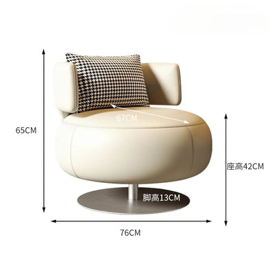 Luxury Single Sofa Chair Rotatable Living Room Balcony Lounge Swivel Business Sofa Chair Reception Luxury Divano Home Furniture