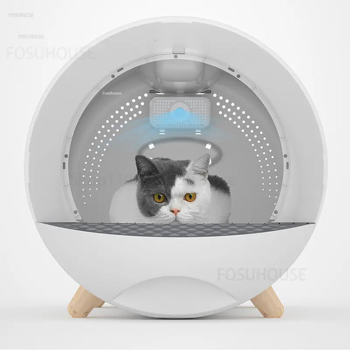 Fully Enclosed Cat Sandbox Cat Supplies Splash-proof Deodorant Cat Bedpans Cat Litter Shovel Simple Cat Litter Box Pet Product M