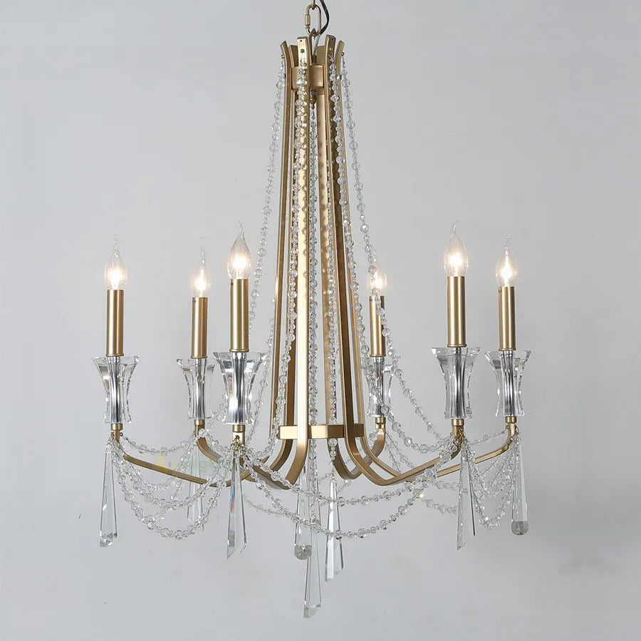 Nordic Style Crystal Chandelier Lighting Living Room Ceiling French Large Chandeliers Modern Staircase Lustre Cristal Led Lamp