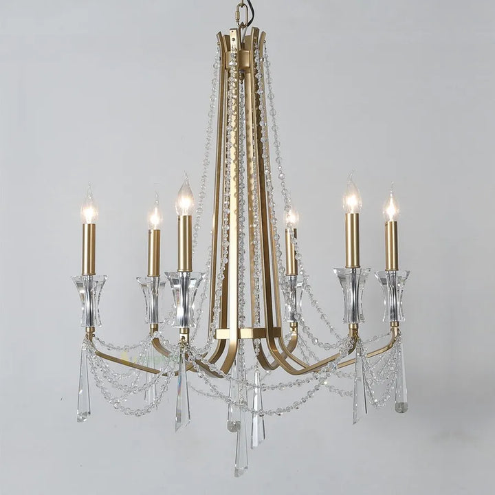 Nordic Style Crystal Chandelier Lighting Living Room Ceiling French Large Chandeliers Modern Staircase Lustre Cristal Led Lamp