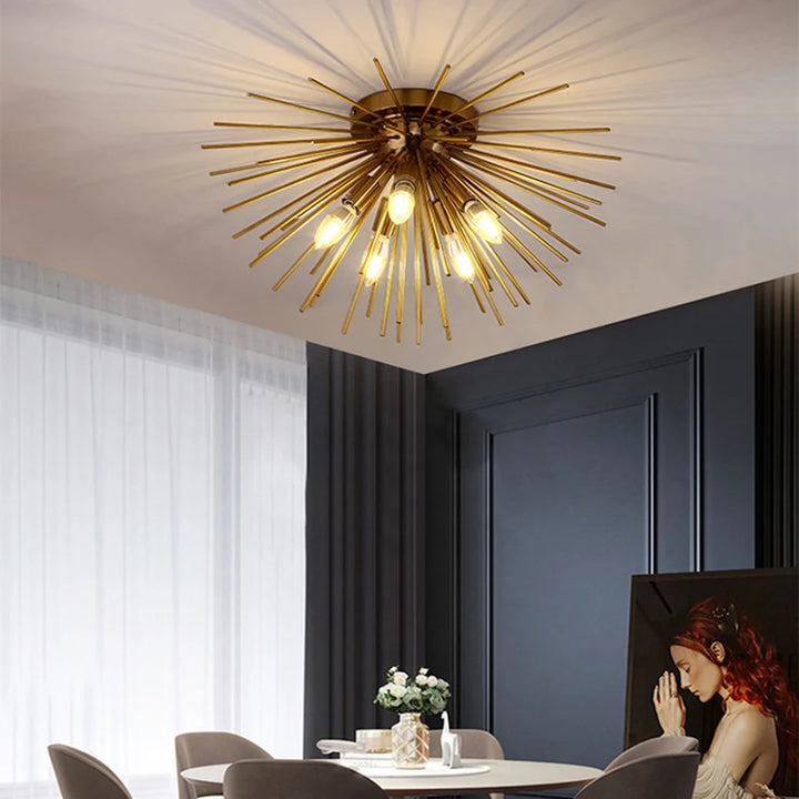 Home Indoor Decoration LED Ceiling Chandeliers Living Dining Room Bedroom Restaurant Hanging Pendant Lamp Gold Lustre Suspension