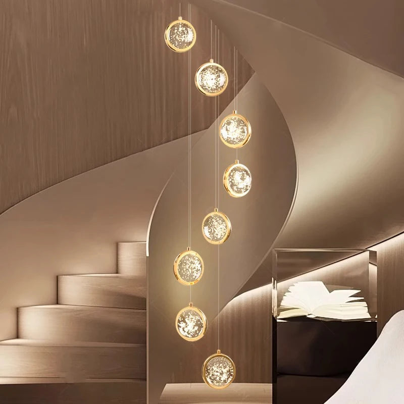 Modern Stair chandelier Nordic light luxury simple Ceiling lamps hanging light led chandeliers for the living room indoor light