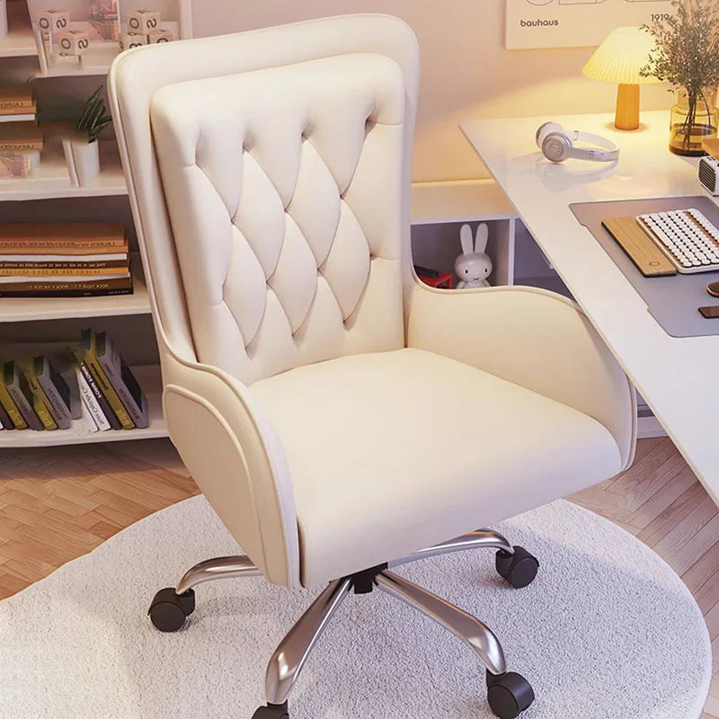 Swivel Ergonomic Office Chair Cute Nordic Working Relax Conference Armchairs White Study Cadeira Escritorio Office Furniture