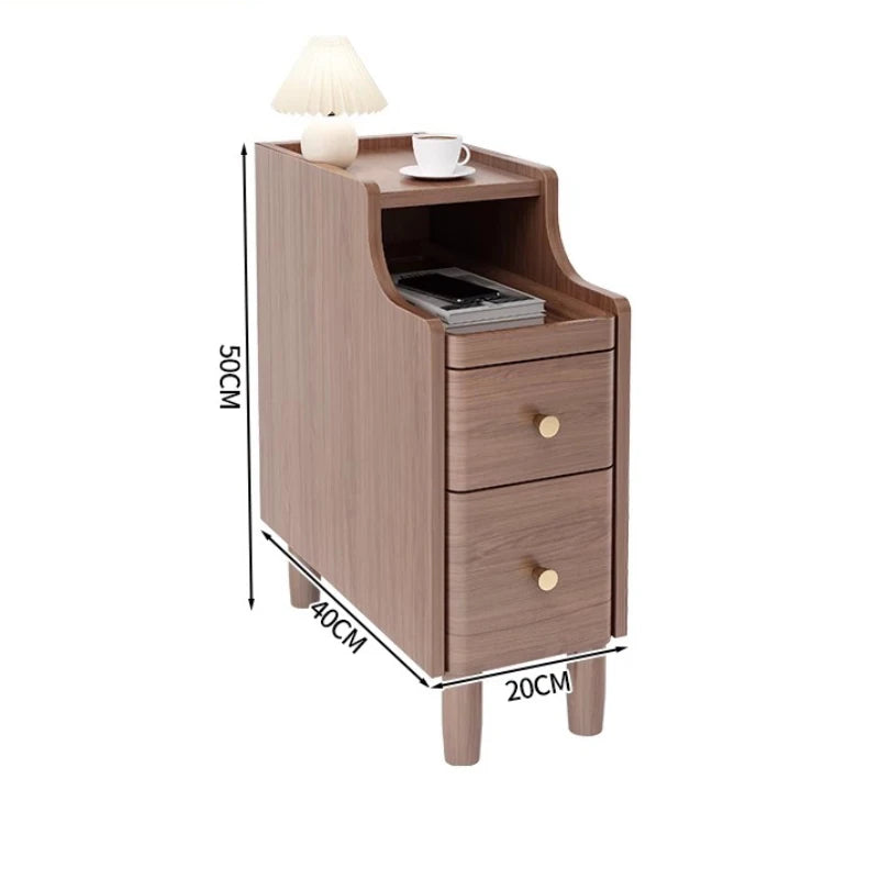 Wooden Small Nightstands Narrow Stylish Night Filing Cabinets Table Bedside Designed Mesa De Cabeceira Salon Furniture CY50NS