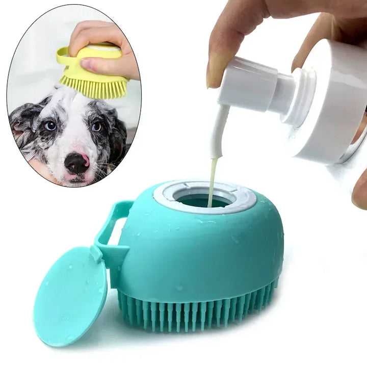 Pet Dog Bath Massage Brush Comb Bathroom Shower Grooming Shampoo Dispenser Cleaning Gloves Multibrush for Dogs Cats Accessories