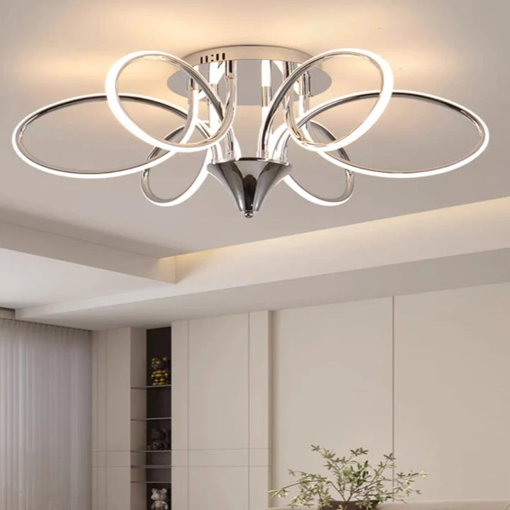 2024 New LED Living Room Ceiling Lamp Bedroom Study Cafe Room Simple And Bright Light Fixture Black&Chrome Color Lights