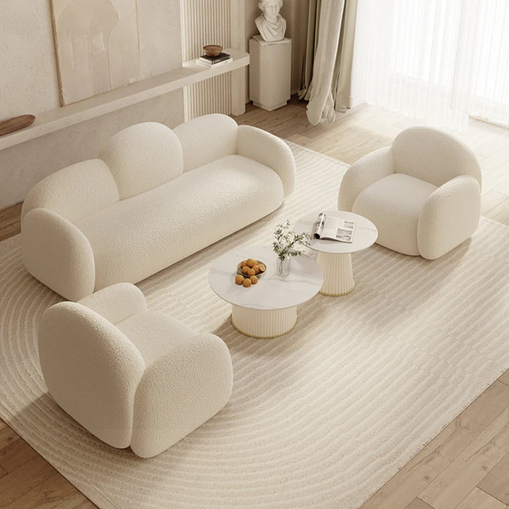 Cream Style Fabric Sofa Beauty Salon Reception Simple Modern Living Room Small Unit Sofa Combination Clothing Store Sofa