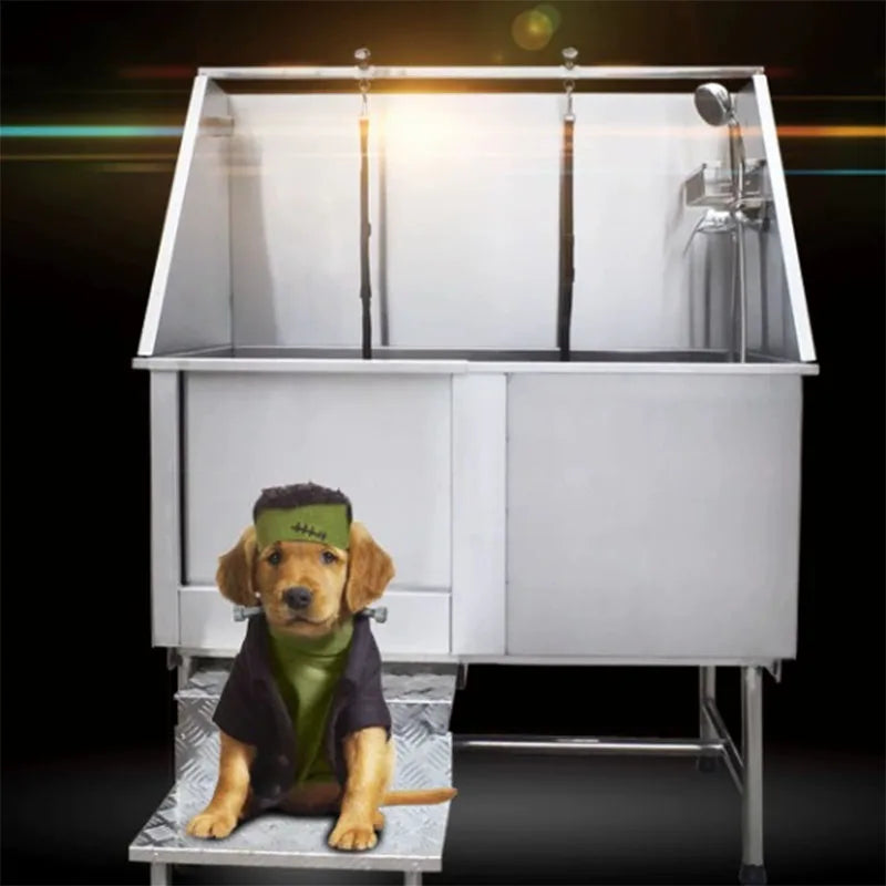 Professional Pet Use Shower Machine 50 Inch Stainless Steel Dog Grooming Bathtub