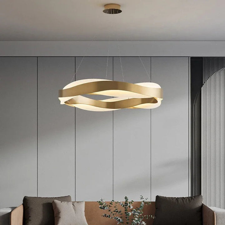 Gold Black Luxury Circle Chandeliers Home Decoration Pendant Light For Living Room Restaurant Hall Acrylic Ceiling  Lamps