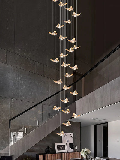 Staircase Butterfly Hanging Lamps Lighting for the Living room will Ceiling Stairs Loft Light Modern Pendant Lamp and Chandelier