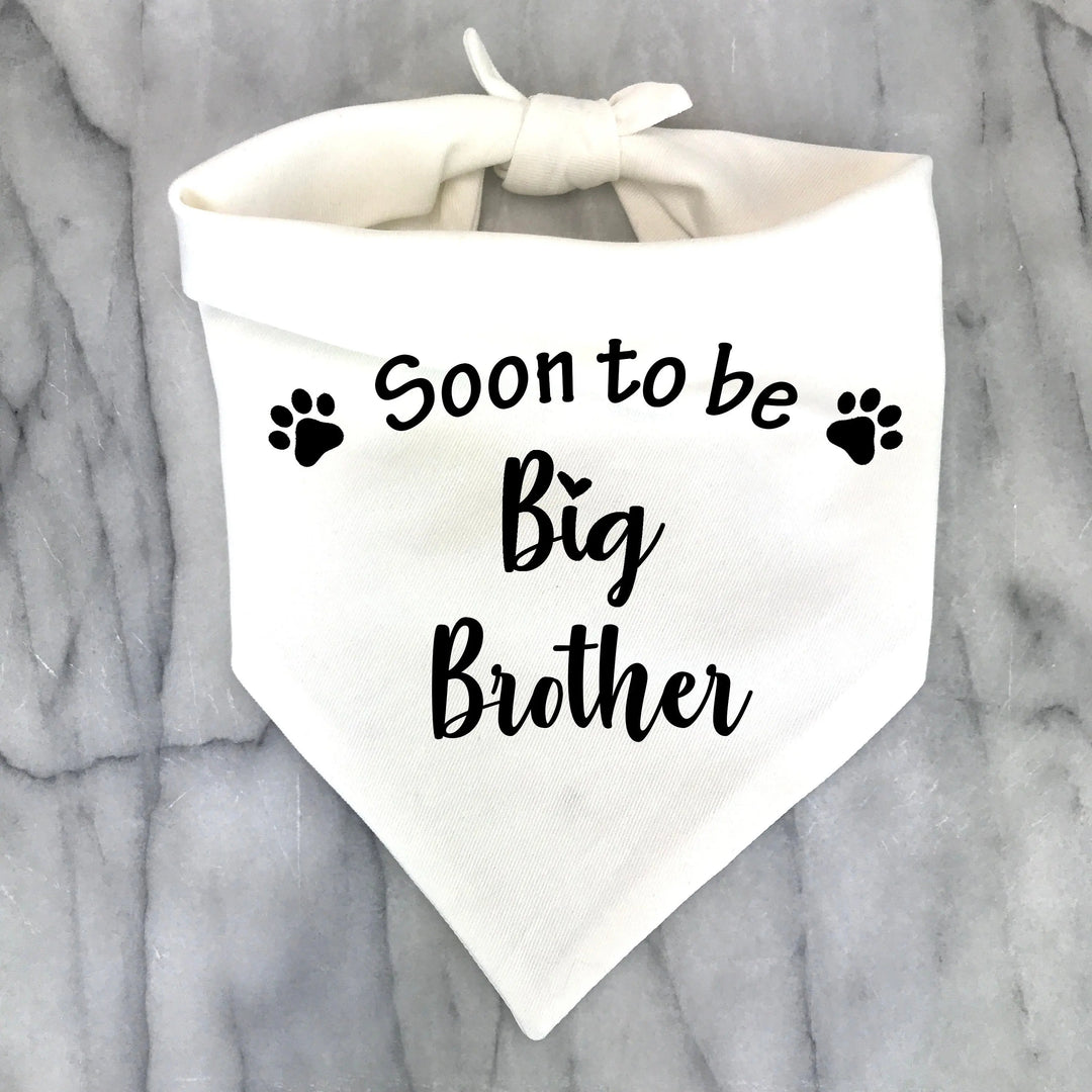 Soon To Be Big Sister Bro Dog Bandana Pregnancy Announcement Photos Shower Gift Gender Reveal Black White Scarf For Pet New Baby