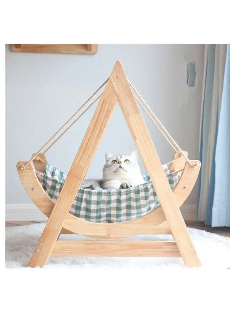 Solid Wooden Cat Bed, Four Seasons Universal Cat Litter, Pet Swing, Dog Litter, Cat Cradle