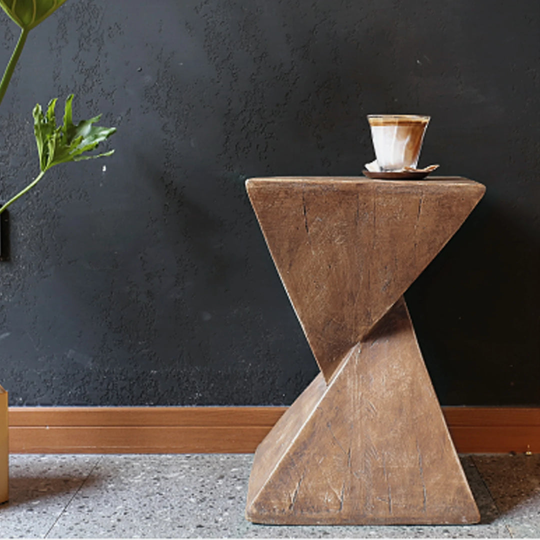 Lightweight Concrete Geometry Accent Side Table  Indoor and Outdoor