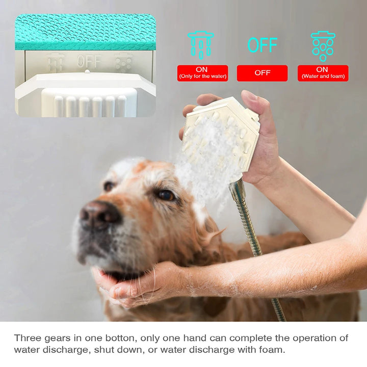 Pet Shower with Comb, Comb Hair and Massage 3 In 1 Shower High Quality ABS Material Dog and Cat Bath Supplies Pet Supplies