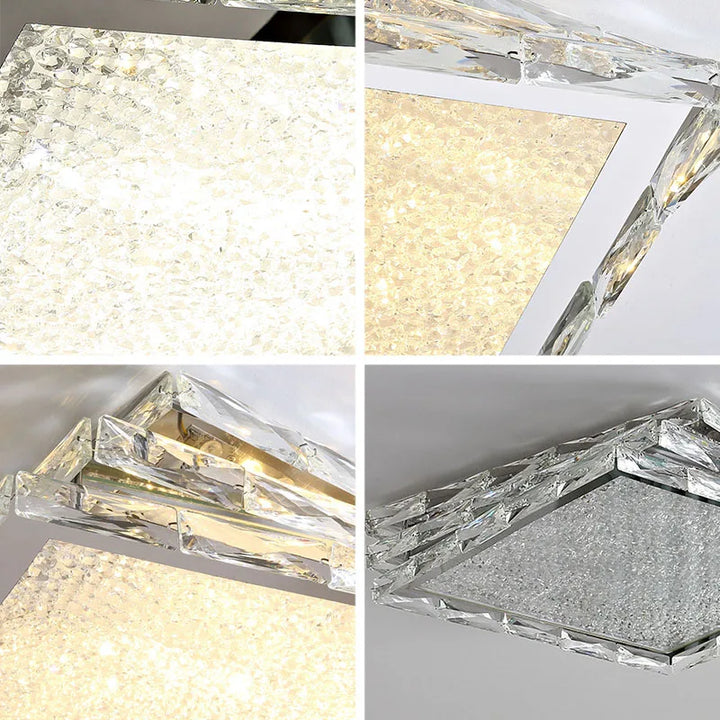 Luxury Simple Square Crystal Ceiling Lamp Study Room Bedroom Decor Living   Modern Dining  Led Indoor Lighting Home