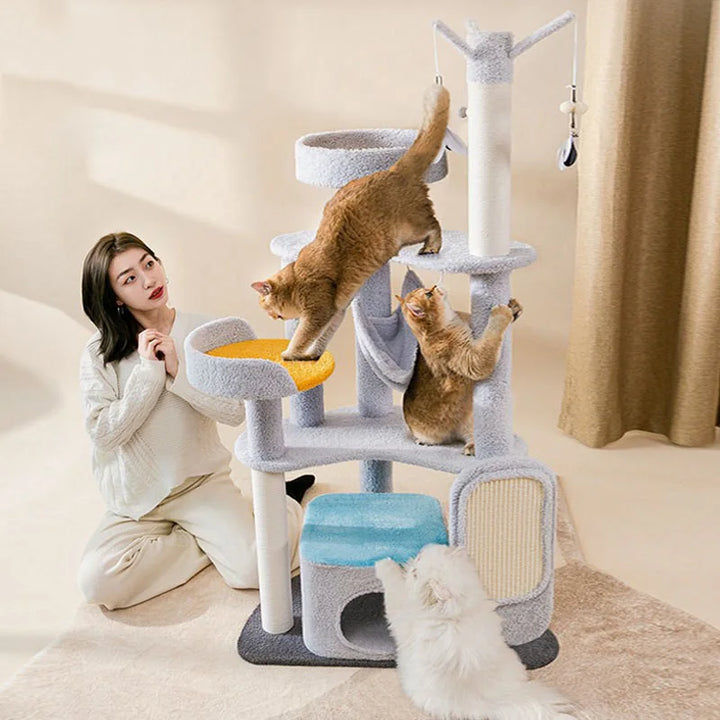 Cat Climbing Frame Cat Tree Nest Vertical Integrated Large Sisal Cat Scratching Post Jump Table Does Not Occupy Pet Toy