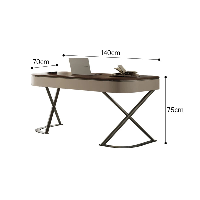 Computer Veneer Office Desks Design Study Domestic Simple Modern Wood Top Grade Office Desks Escritorios Work Furniture QF50OD