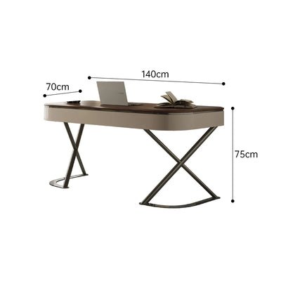Computer Veneer Office Desks Design Study Domestic Simple Modern Wood Top Grade Office Desks Escritorios Work Furniture QF50OD