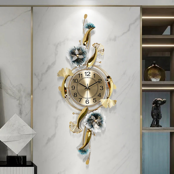 Large Wall Clock Living Room Silent Wall Clocks Nordic Creative Wall Watches For Hallway Luxury Metal Clock Home Decoration