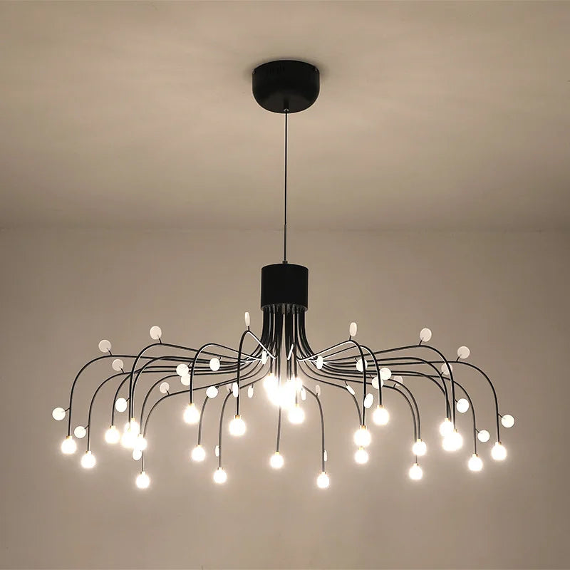 Living Room Ceiling Decor Chandelier Lights Nordic Indoor Lighting Spider Chandelier Modern Creative LED Iron Ceiling Fixtures
