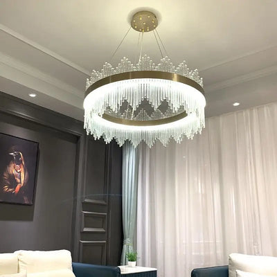 Postmodern Crystal LED Chandelier Light Luxury Pendant Lamps Dimmable for Bedroom Living Dining Room Decor Hanging Lamp Fixture