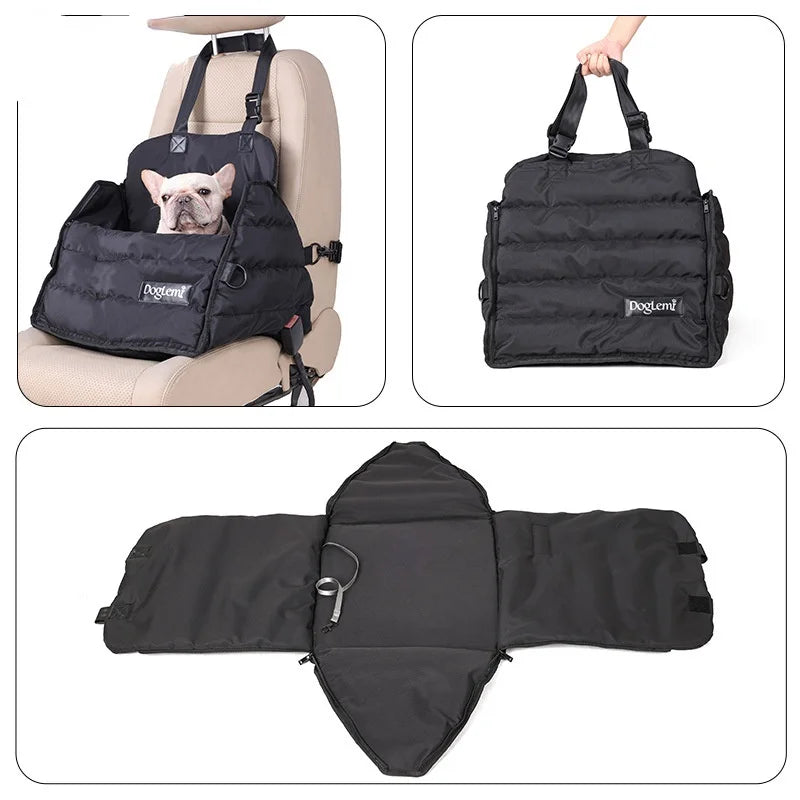 Multifunctional Pet Car Nest Portable Outdoor Dog Carrier Bag Black Luxury Pet Carrier Bag Travel Car Safety Seats for Dogs Gift