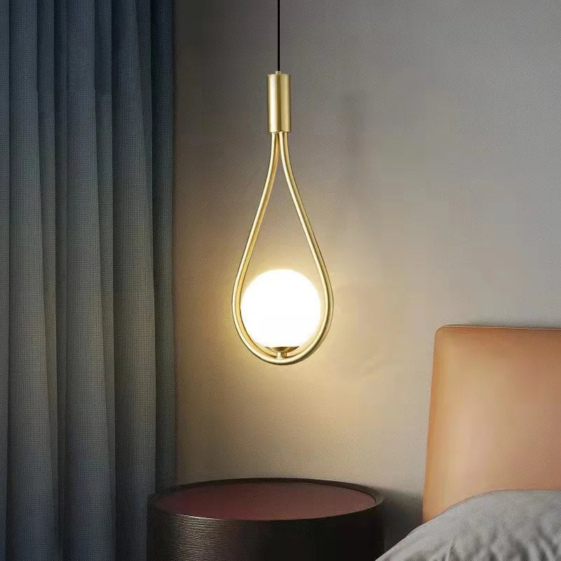 Modern LED Pendant Lamps Glass Ball Bedside Lights Home Kitchen Restaurant Bar Decor Hanging Pendant Light Art Wall Light Sconce