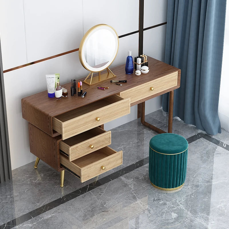 Modern Bedroom Vanity Table Multi Functional Wooden Office Vanity Table Study Simple Makeup Tocador Mueble Home Furniture YY50VT