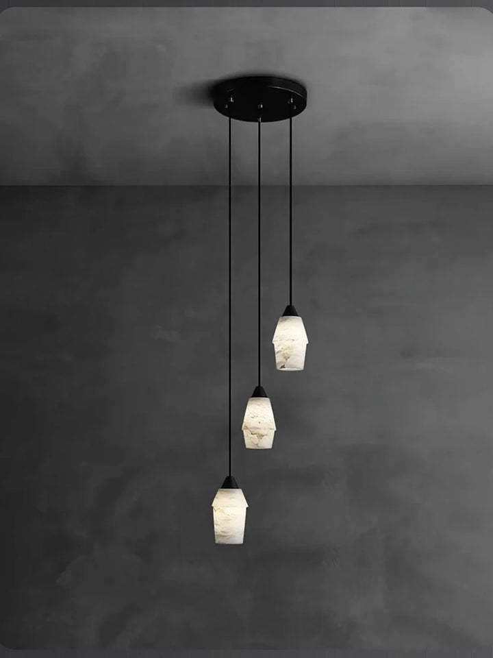 Modern Marble Chandelier Black Led Home Decoration Lights Dining Room Kitchen Island Luxury Hanging Lamp for Ceiling