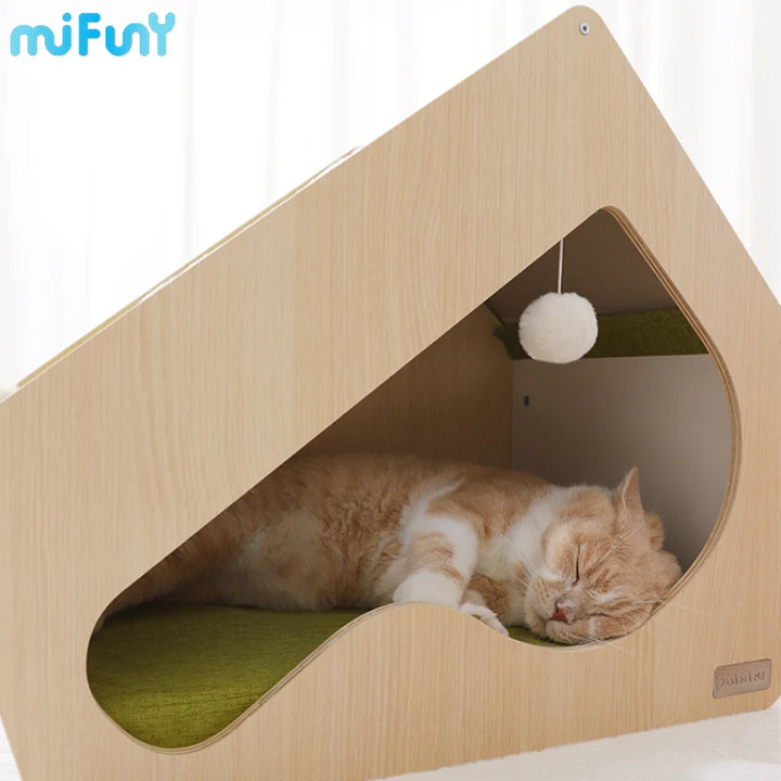 MiFuny Cat House Semi Enclosed Cat Bed Moisture-proof Ventilate Pet House Waterproof Universal for All Seasons Cat Supplies