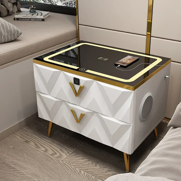 Designer Smart Bedside Tables Dressing Wireless Charger Luxury Bedside Tables Mute Standing Tables De Nuit Furniture