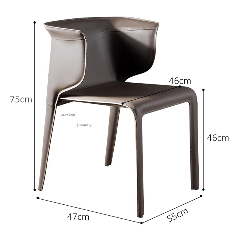 Nordic Leisure Lazy Dining Chairs Modern Leather Back Armchair Hotel Negotiation Dining Chair Designer Living Room Furniture