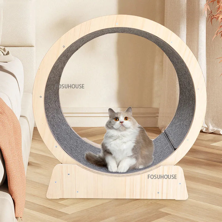 Modern Pet Supplies Cat Toys Solid Wood Cat Treadmill for Household Creative Roller Silent Cat Climbing Frame Cats Toys