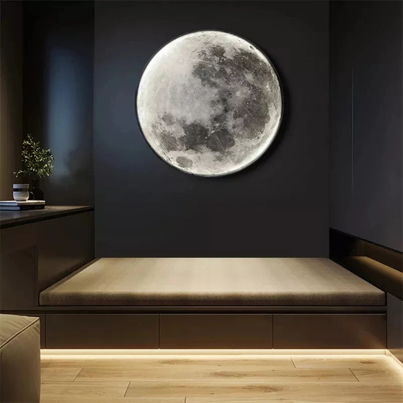 Wholesale Moon Wall Lamp Aisle Corridor Mural LED Sconce Bedroom Living Room Bathroom Decor Mirror 3D Magic Ring Celing Light