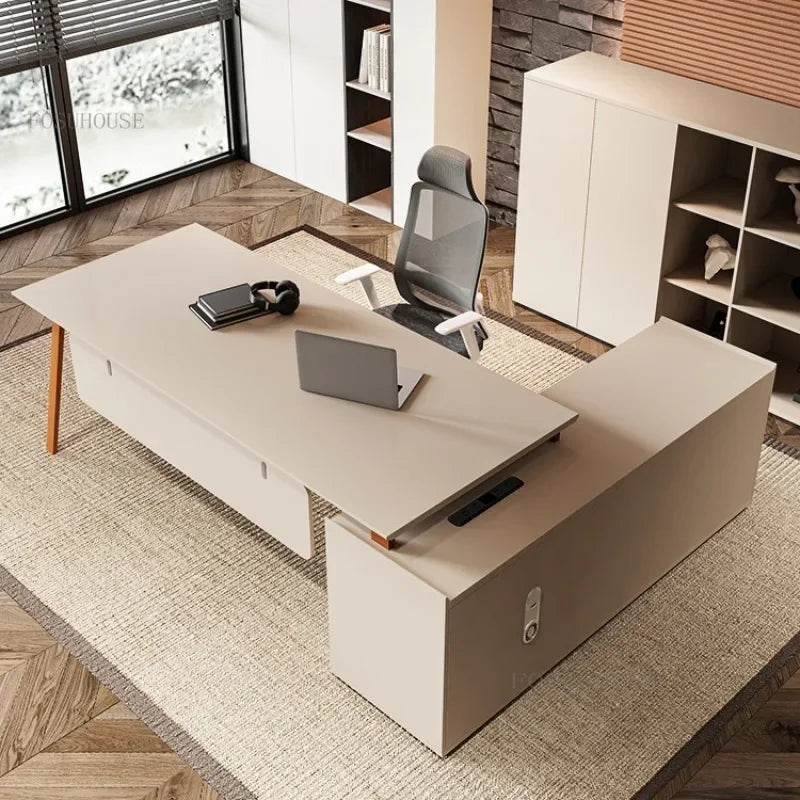 Writing Boss Office Desk Minimalism Modern Designer Cabinets Console Workbench Organizer Mesas De Computador Office Decorations