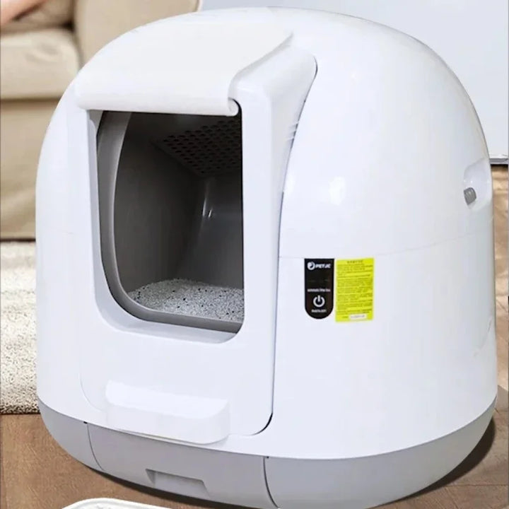 Automatic Cat Toilet Fully Enclosed Electric Cat Self Cleaning Litter Box Anti Clip Mute Large Capacity Smart Pet Gift