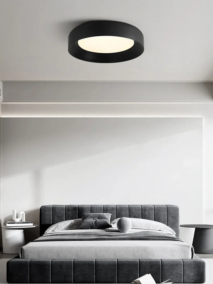 Minimalist Vortex Pattern Ceiling Light High-end Design Nordic Bedroom Modern White Black Circular Indoor LED Chandelier