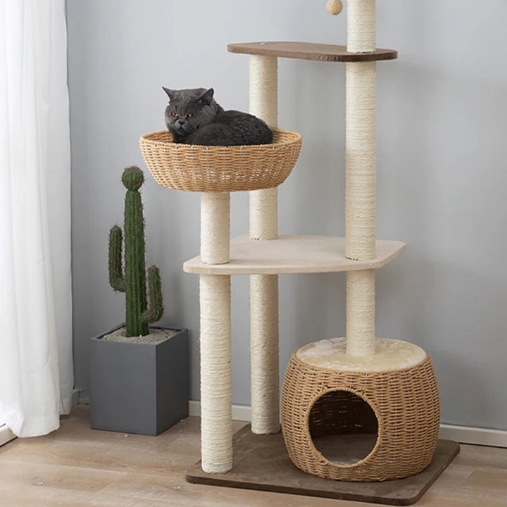 Pet House Cat Scratching Post Villa Stairs Castle Cat Scratch Board Rascadores De Gatos Grandes Y Baratos Cat Wall Furniture