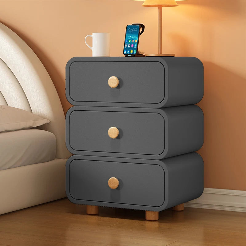 Corner Nightstand Cabinets Dressers Drawers Modern Side Table Wood Square Lateral Table De Chevet Intelligente Salon Furniture