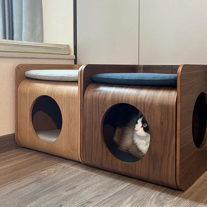 Cat Bed Detachable Cat Nest Coffee Bedside Table Cat Hiding House Comfortable Dog Nest Washable Cave Cats Beds Pet Supplies