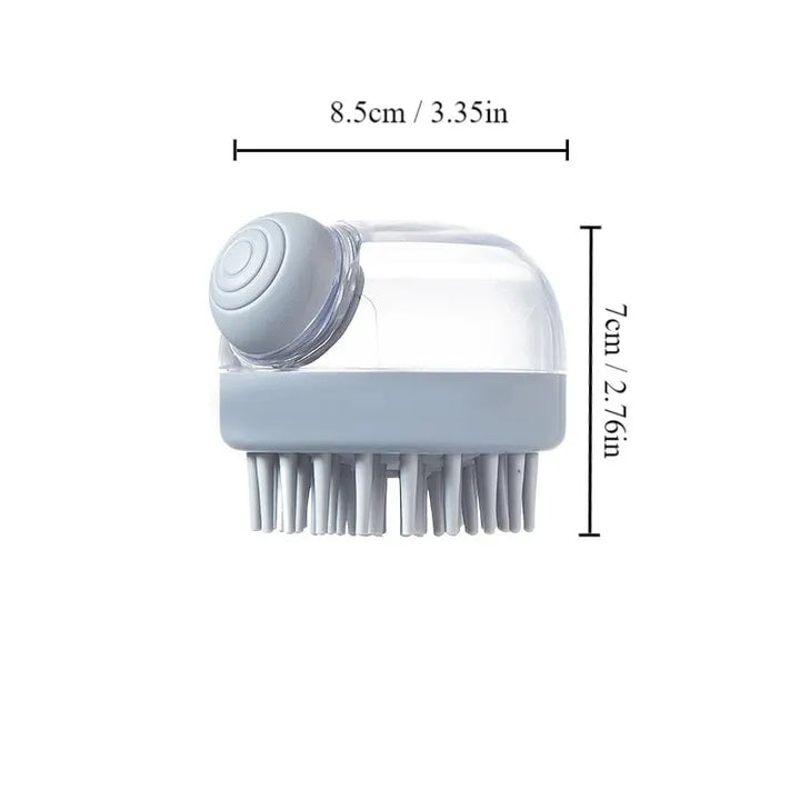 Dog Shower Brush,Pet Dog Grooming Massage Bath Cleaning Brush with Shampoo Dispenser for Long Hair Dogs and Cats Shower